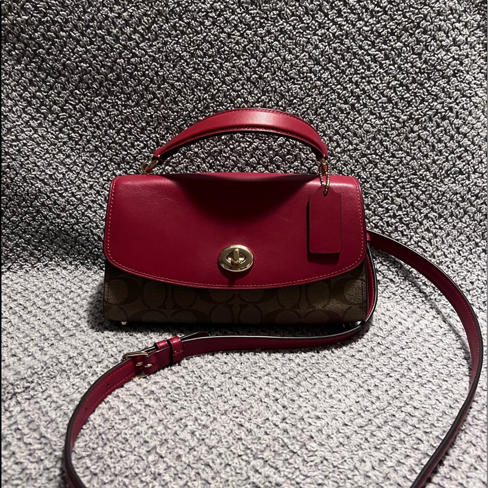 Red Coach crossbody purse
